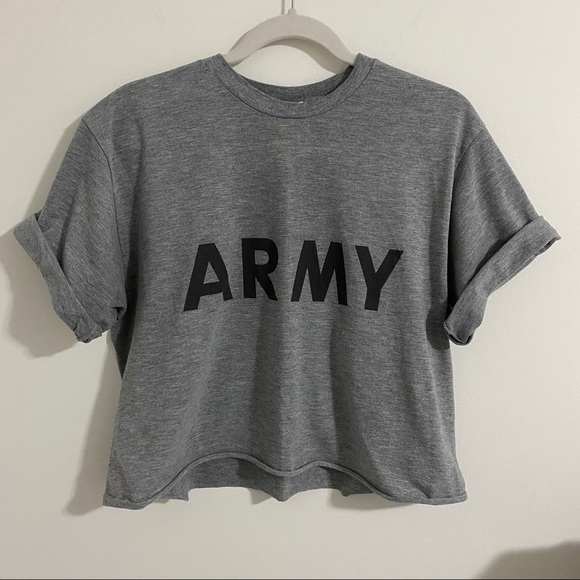 Tops - ARMY cropped tee
